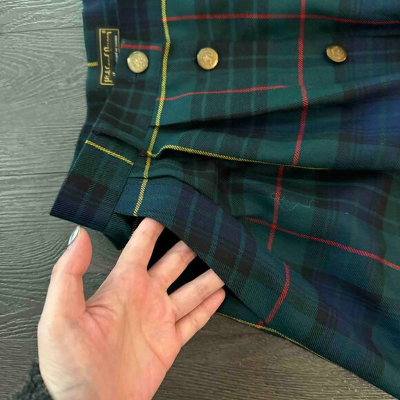 vintage green 100% wool Highland Queen skirt size XS/S - Picture 10 of 12